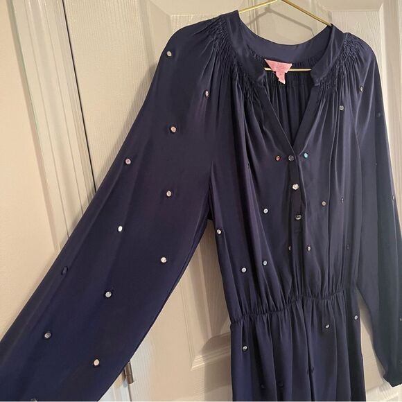 Lilly Pulitzer Silk Mirrored Long Sleeve Dress - Picture 4 of 11